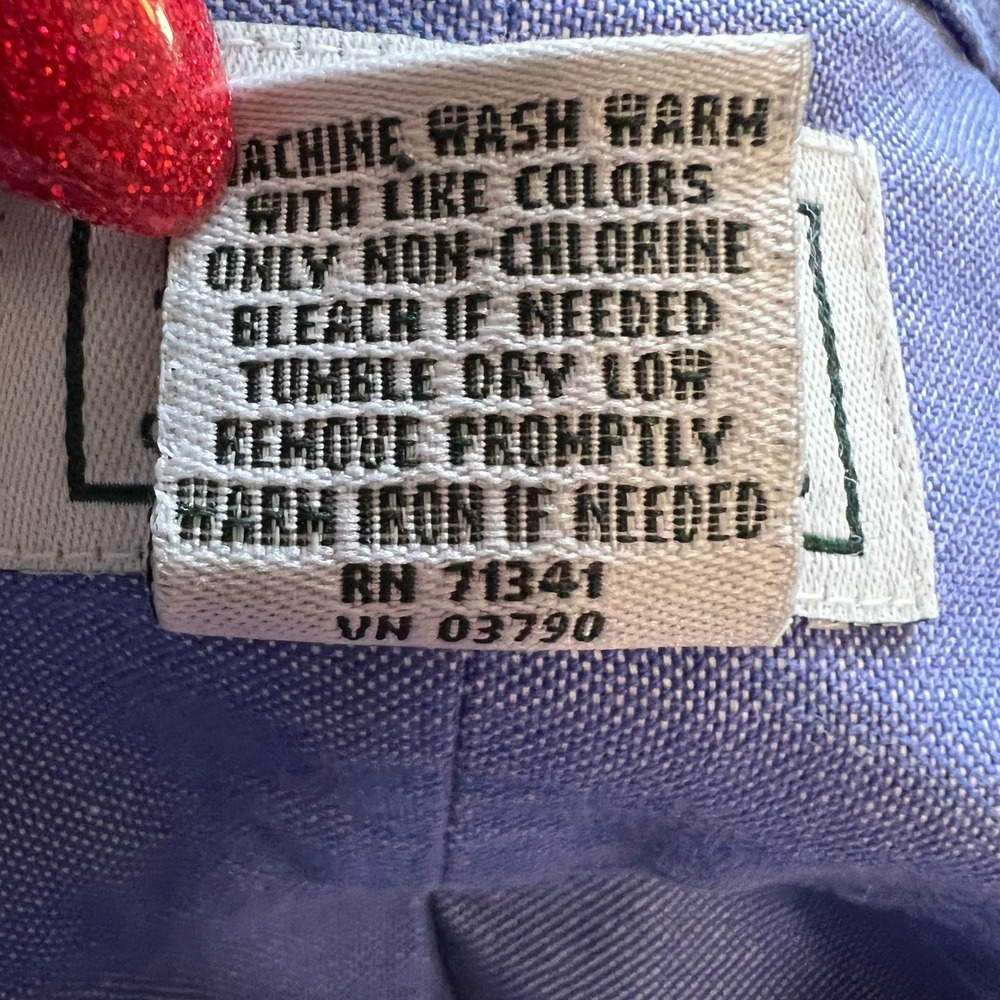 LL Bean Men's shirt 16 35 Blue LS wrinkle Resistant Button Down Long Sleeve‎ - Picture 10 of 14